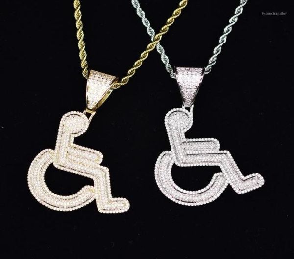 pendant necklaces iced out disabled wheelchair logo necklace gold silver color bling cz crystal hip hop rapper chain for men women3458822
pendant necklaces iced out disabled wheelchair logo necklace gold silver color bling cz crystal hip hop rapper chain for men women3458822