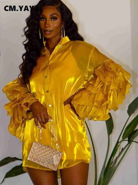 women's blouses shirts cm.yaya ins cascading ruffles petal sleeve single breasted turn-down neck shirt dress for women 2022 slim blouse, White
women's blouses shirts cm.yaya ins cascading ruffles petal sleeve single breasted turn-down neck shirt dress for women 2022 slim blouse, White