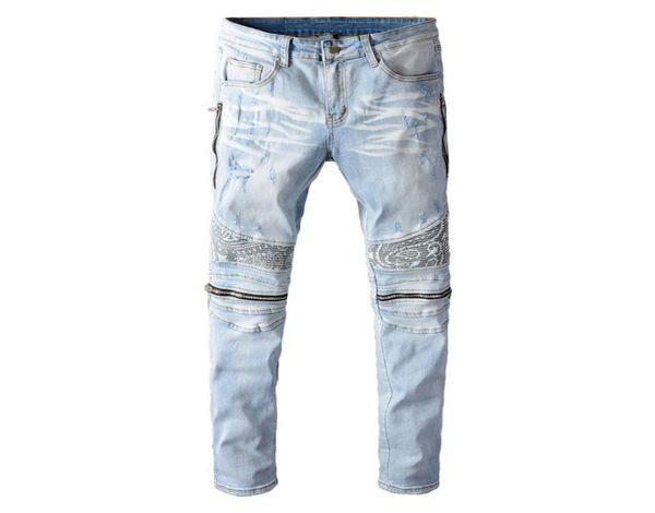 men039s light blue bandanna paisley printed patchwork biker jeans streetwear zippers stretch denim skinny pants6241302
men039s light blue bandanna paisley printed patchwork biker jeans streetwear zippers stretch denim skinny pants6241302