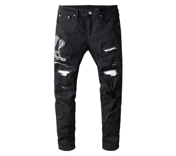 sokotoo men039s snake embroidered black ripped jeans slim skinny holes patchwork stretch denim pants t2006148663705, Blue
sokotoo men039s snake embroidered black ripped jeans slim skinny holes patchwork stretch denim pants t2006148663705, Blue