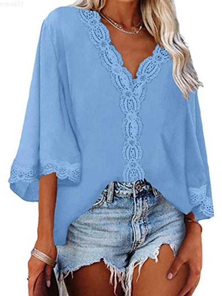 women's blouses shirts elegant blouses for women 2023 new fashion v neck 3/4 sleeve lace patchwork loose blouse ladies office work shir, White
women's blouses shirts elegant blouses for women 2023 new fashion v neck 3/4 sleeve lace patchwork loose blouse ladies office work shir, White