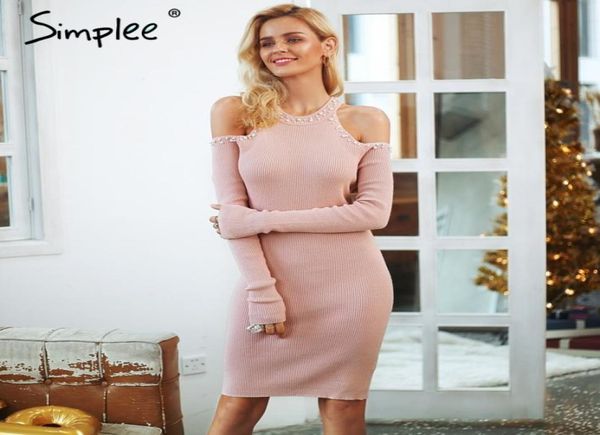 simplee off shoulder beading sweater dress women slim elastic bodycon dress elegant autumn winter robe vestidos4669401, White;black
simplee off shoulder beading sweater dress women slim elastic bodycon dress elegant autumn winter robe vestidos4669401, White;black