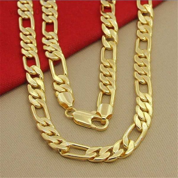 

pendant necklaces hip hop 925 sterling silver necklace 8mm three bedroom one figaro necklace plating 24k gold men's party jewelry gift
