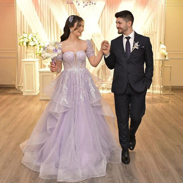 shiny lilace puffy prom dresses sweetheart short sleeve sequin receiption party gown bead a line ball gown evening dress, Black
shiny lilace puffy prom dresses sweetheart short sleeve sequin receiption party gown bead a line ball gown evening dress, Black