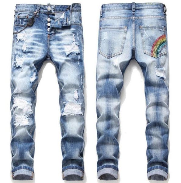 mens rips stretch black jeans fashion slim fit washed motocycle denim pants panelled hip hop trousers a113032800, Blue
mens rips stretch black jeans fashion slim fit washed motocycle denim pants panelled hip hop trousers a113032800, Blue