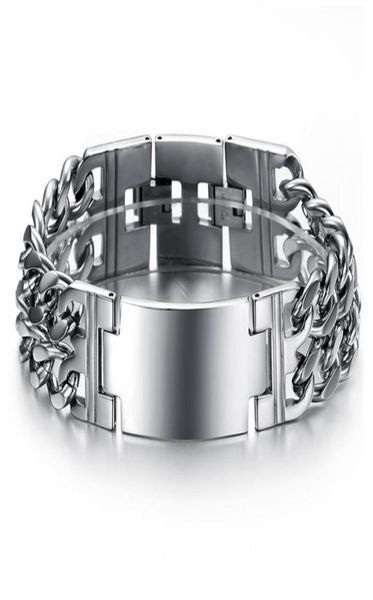 punk jesus cross bracelets stainless steel bracelets men jewelry male charm bangle double hand chain man wristband8266800, Golden;silver