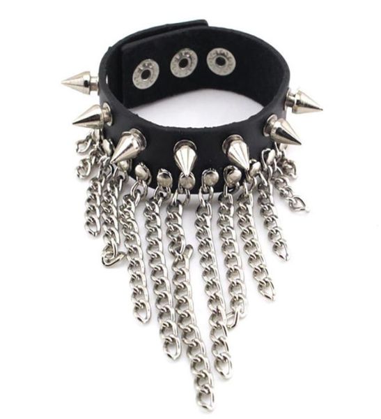 female039s nonmainstream trendy punk leather weaving bracelets color black psl140 long short tassel dangle chain snap butto1370765, Golden;silver
female039s nonmainstream trendy punk leather weaving bracelets color black psl140 long short tassel dangle chain snap butto1370765, Golden;silver