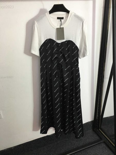 women designer clothing lady dresses black and white stitching design girl dress fashion pleated long skirt july10, Black;gray
women designer clothing lady dresses black and white stitching design girl dress fashion pleated long skirt july10, Black;gray