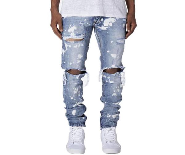 men paint ripped jeans hollow out middle waist skinny trousers with pockets casual style bottoms2853505, Blue
men paint ripped jeans hollow out middle waist skinny trousers with pockets casual style bottoms2853505, Blue