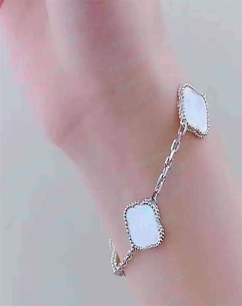 925 silver fashion classic 4 four clover leaf 5 motifs charm bracelets bangle chain 18k gold agate shell motherofpearl for women1308466, Golden;silver
925 silver fashion classic 4 four clover leaf 5 motifs charm bracelets bangle chain 18k gold agate shell motherofpearl for women1308466, Golden;silver