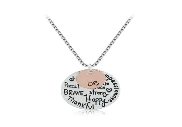 twotone quotbequot graffiti friend brave happy strong thankfull lettering charm round pendant necklaces for women039s fas6114295, Silver
twotone quotbequot graffiti friend brave happy strong thankfull lettering charm round pendant necklaces for women039s fas6114295, Silver