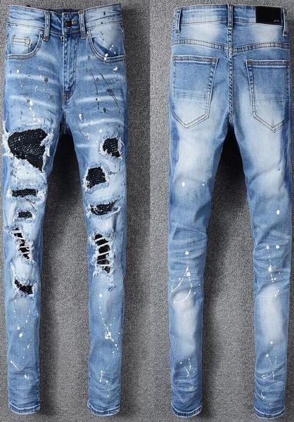 mens jeans distressed elasticity jean embroidery slim ripped hole stripe famous denim men pants big size 28408097675, Blue
mens jeans distressed elasticity jean embroidery slim ripped hole stripe famous denim men pants big size 28408097675, Blue