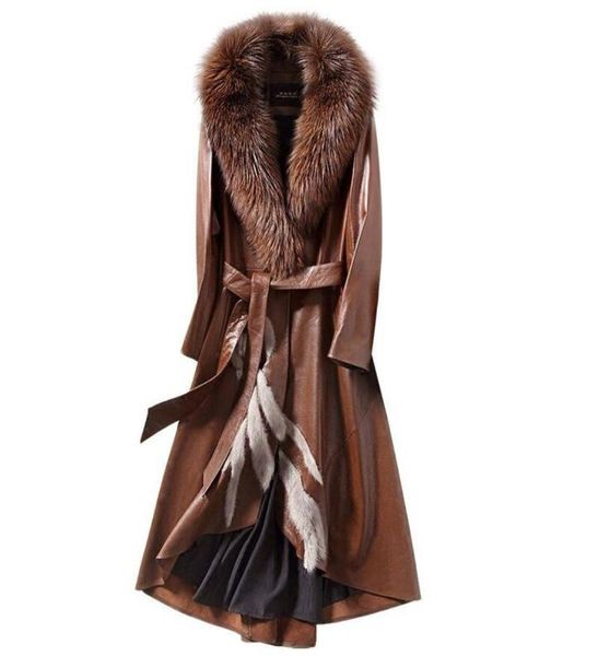 women real sheepskin long leather coat with fox fur collar f0271 coats women 3 colors3620982, Black
women real sheepskin long leather coat with fox fur collar f0271 coats women 3 colors3620982, Black