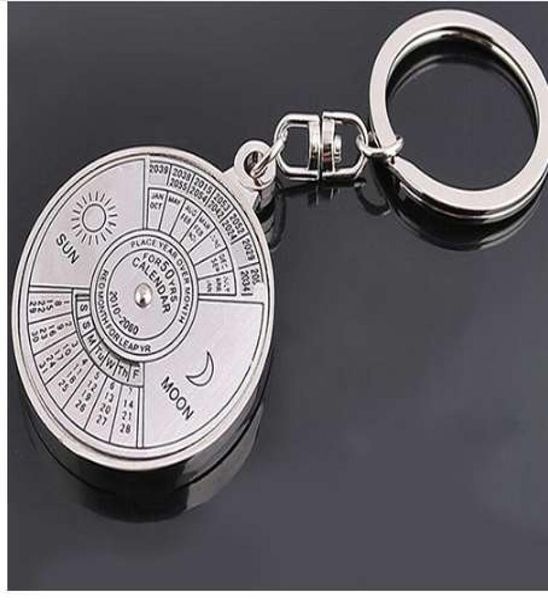 50 years perpetual calendar keyring keychain silver alloy key chain ring keyfob 6rma1832055, Slivery;golden
50 years perpetual calendar keyring keychain silver alloy key chain ring keyfob 6rma1832055, Slivery;golden