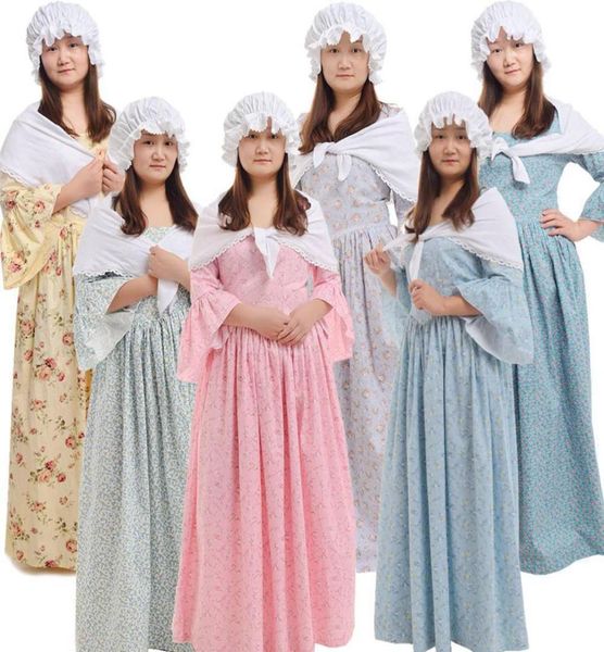 medieval renaissance costumes colonial pioneer pilgrim halloween carnival party woman floral dress with bonnet outfit yellow7632488, Black;red
medieval renaissance costumes colonial pioneer pilgrim halloween carnival party woman floral dress with bonnet outfit yellow7632488, Black;red