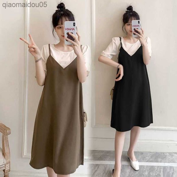 2023 pregnant women's summer dresses new fashion loose casual maternity clothing solid short sleeve fake two piece dress l230712, White
2023 pregnant women's summer dresses new fashion loose casual maternity clothing solid short sleeve fake two piece dress l230712, White