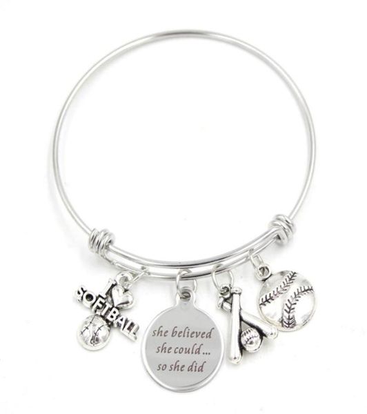 new arrival fashion stainless steel wire bangle softball jewelry sport charm bracelets i love softball bracelets for women gift5094887, Golden;silver
new arrival fashion stainless steel wire bangle softball jewelry sport charm bracelets i love softball bracelets for women gift5094887, Golden;silver