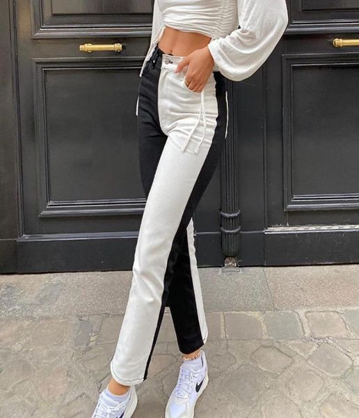 women trousers two color jeans spring autumn fashion high waist black white patchwork casual denim straight pants3427602, Blue
women trousers two color jeans spring autumn fashion high waist black white patchwork casual denim straight pants3427602, Blue