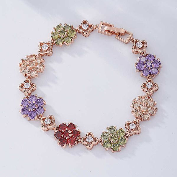 13mm new vintage fine colorful cubic zirconia tennis bracelet bling crystal flower korean personality versatile wedding bridal chain bracele, Black
13mm new vintage fine colorful cubic zirconia tennis bracelet bling crystal flower korean personality versatile wedding bridal chain bracele, Black