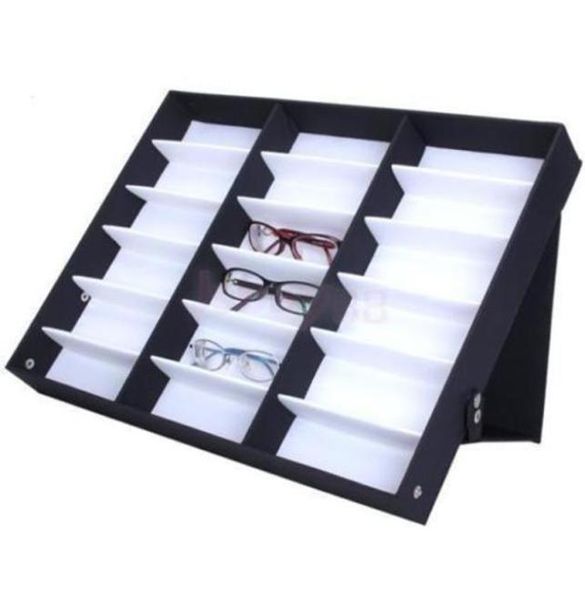 18 grids glasses storage display case box eyeglass sunglasses optical display organizer frames tray1383065, Black
18 grids glasses storage display case box eyeglass sunglasses optical display organizer frames tray1383065, Black