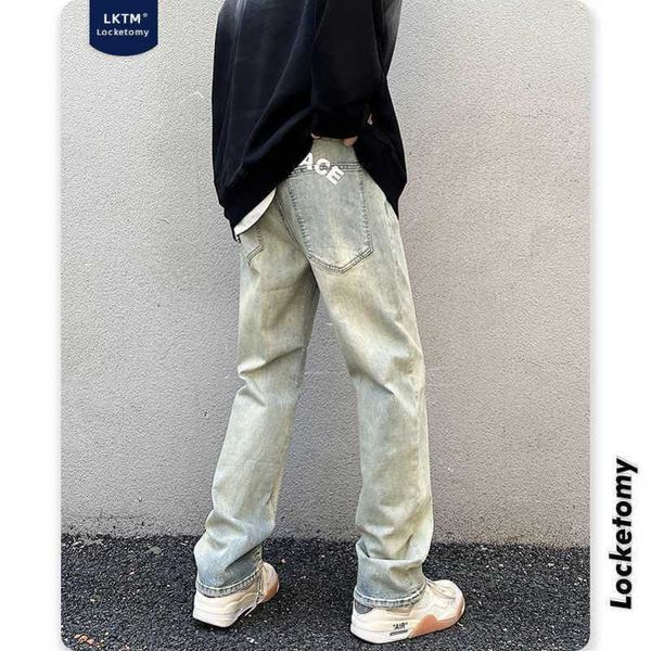 designer jeans for men lktm men's wxw yellow mud dyed old wash printed jeans men's vibe high street fashion brand straight leg pan, Blue
designer jeans for men lktm men's wxw yellow mud dyed old wash printed jeans men's vibe high street fashion brand straight leg pan, Blue