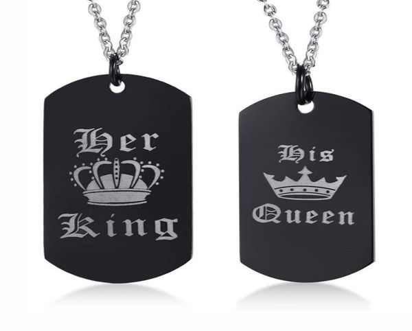 engraving her king his queen his and hers black dog tag set in stainless steel couples necklace set211l5948234, Silver
engraving her king his queen his and hers black dog tag set in stainless steel couples necklace set211l5948234, Silver