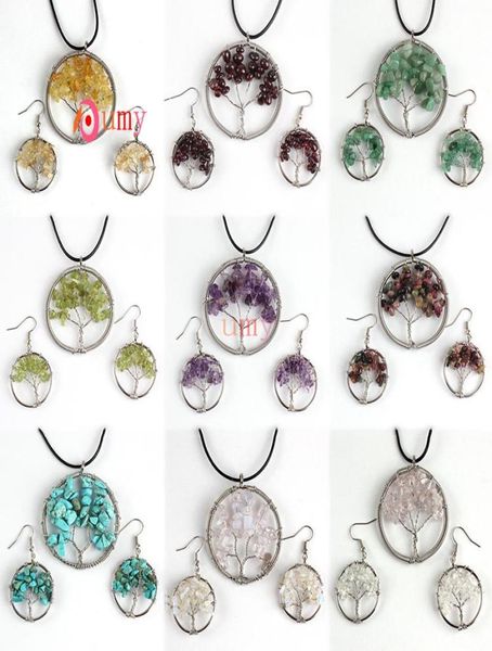 whole 10sets multi style quartz chakra gravel tree of life wire wrap leather chain pendant necklace hook earrings5247037, Silver
whole 10sets multi style quartz chakra gravel tree of life wire wrap leather chain pendant necklace hook earrings5247037, Silver