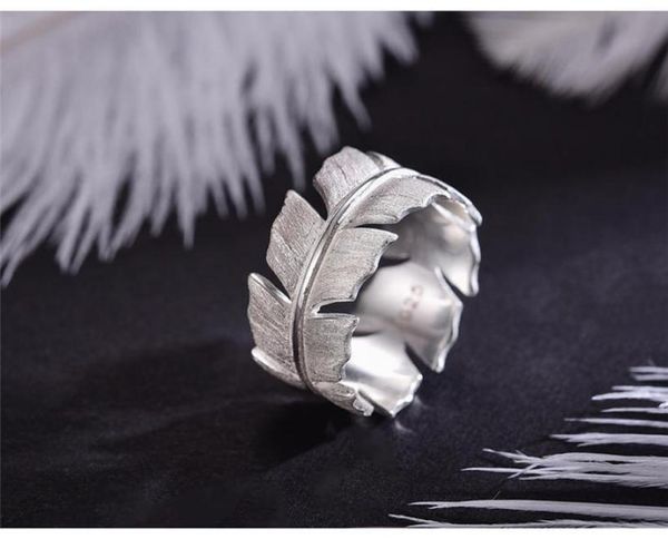 original handmade designer jewelry s925 sterling silver natural elegant soft feather rings for women two colors9572024
original handmade designer jewelry s925 sterling silver natural elegant soft feather rings for women two colors9572024
