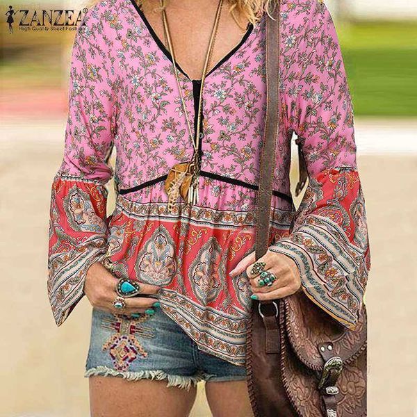 women's blouses shirts printed blouse zanzea women v neck long sleeve shirts female tunic bohemian floral blouse femininas loose butto, White
women's blouses shirts printed blouse zanzea women v neck long sleeve shirts female tunic bohemian floral blouse femininas loose butto, White
