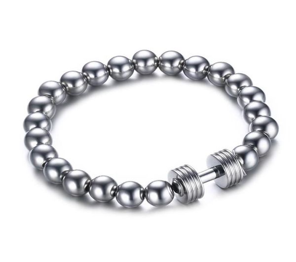 mens stainless steel silver dumbbell charm bracelet with 8mm beads chain fitness jewelry power gym4472163, Golden;silver
mens stainless steel silver dumbbell charm bracelet with 8mm beads chain fitness jewelry power gym4472163, Golden;silver