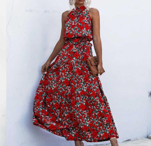 summer elegant beach women dress long print flowers polkadot strap ladies halter boho vintage party2785194, Black;gray
summer elegant beach women dress long print flowers polkadot strap ladies halter boho vintage party2785194, Black;gray