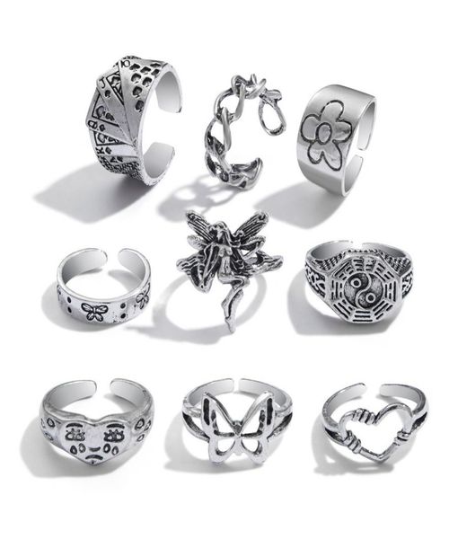 9pcs vintage silver rings set for women,butterfly heart stacking ring adjustable1901324
9pcs vintage silver rings set for women,butterfly heart stacking ring adjustable1901324