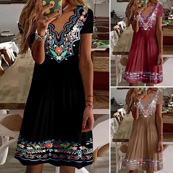plus size dresses summer elegant women's clothing lace floral printed knee length dress fashion v neck short sleeve beach pullover size, Black
plus size dresses summer elegant women's clothing lace floral printed knee length dress fashion v neck short sleeve beach pullover size, Black