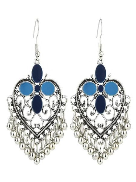 women039s retro temperament heartshaped indian dangle earrings female ethnic hollow out metal ball tassel trend earring jhumka47869613771, Silver
women039s retro temperament heartshaped indian dangle earrings female ethnic hollow out metal ball tassel trend earring jhumka47869613771, Silver