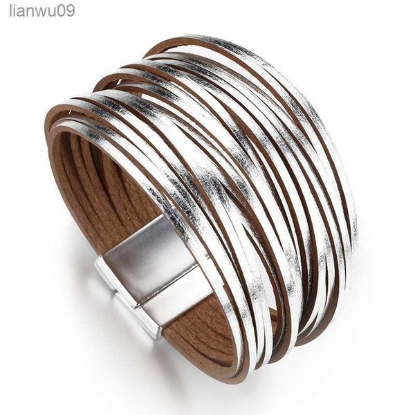 allyes simple gold silver color leather bracelets for women fashion 2023 boho multilayer strips wide wrap bracelet jewelry l230704, Black
allyes simple gold silver color leather bracelets for women fashion 2023 boho multilayer strips wide wrap bracelet jewelry l230704, Black