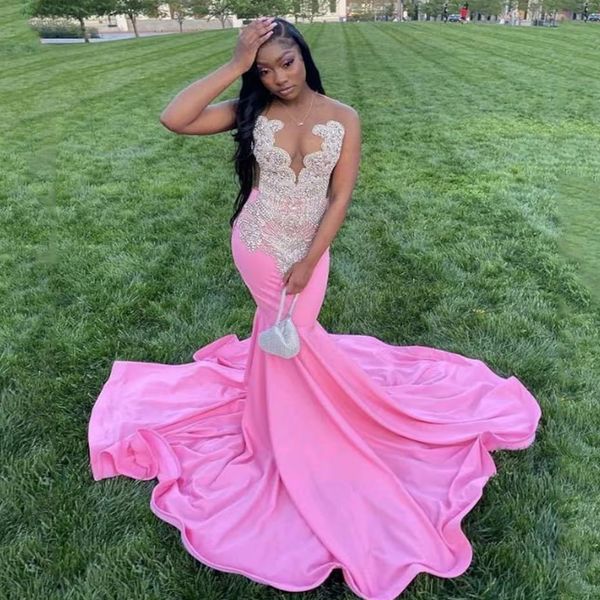 pink mermaid prom dresses for black girls satin 2023 sheer o-neck beads crystal formal evening party dress gowns
pink mermaid prom dresses for black girls satin 2023 sheer o-neck beads crystal formal evening party dress gowns