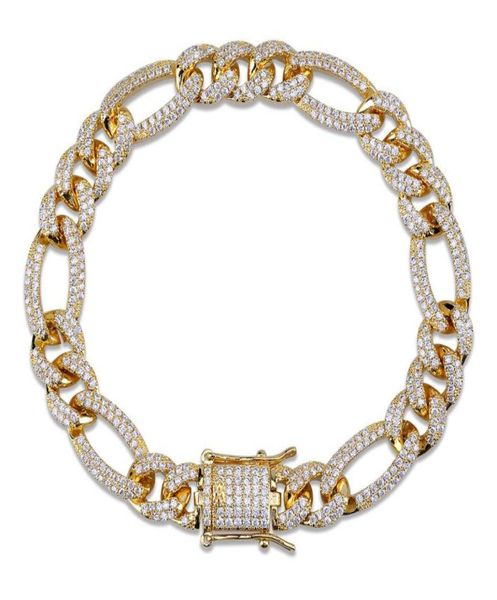 18k gold plated zircon mens hip hop figaro chain bracelet 10mm 78inch miami rock rapper jewelry copper wristband link chains for 8179906, Black
18k gold plated zircon mens hip hop figaro chain bracelet 10mm 78inch miami rock rapper jewelry copper wristband link chains for 8179906, Black