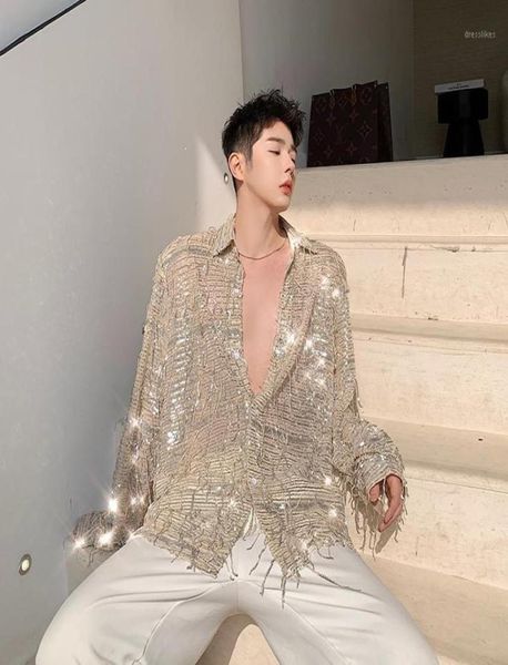 men039s casual shirts men see through long sleeve tassel sequins shirt male retro fashion streetwear loose dress stage show clo4130744, White;black
men039s casual shirts men see through long sleeve tassel sequins shirt male retro fashion streetwear loose dress stage show clo4130744, White;black
