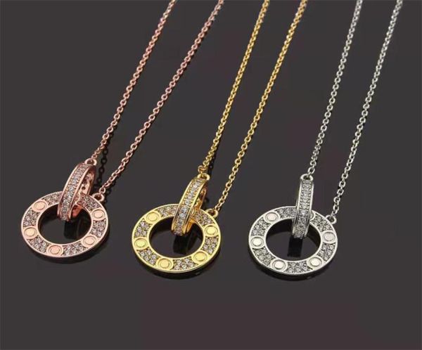classic double ring full diamond love necklace fashion women crystal pendant necklace stainless steel designer jewelr6059545, Silver
classic double ring full diamond love necklace fashion women crystal pendant necklace stainless steel designer jewelr6059545, Silver