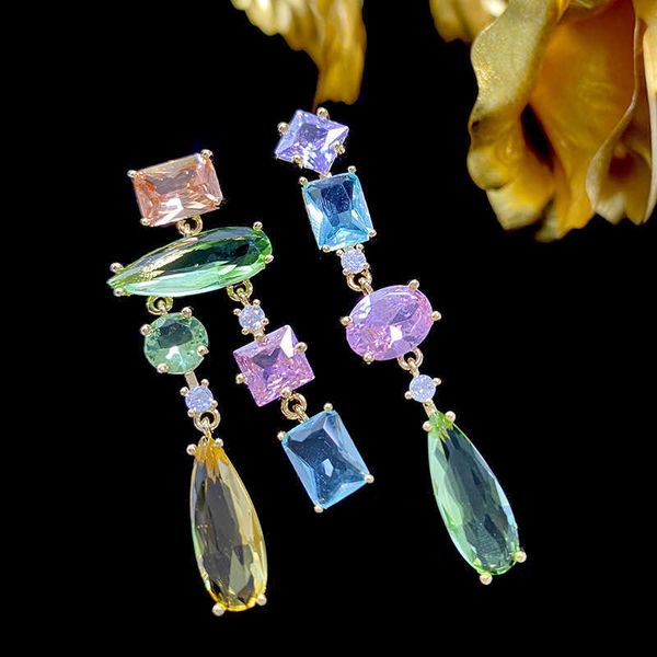 charm new summer celebrity earrings with small design sense: geometric candy crystal light luxury long asymmetric 230630, Golden
charm new summer celebrity earrings with small design sense: geometric candy crystal light luxury long asymmetric 230630, Golden