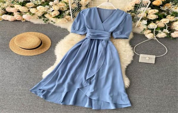 women summer dresses midi french dress 2021 sweet vneck puff sleeve high waist elegant solid woman female clothing year women034897314, Black;gray
women summer dresses midi french dress 2021 sweet vneck puff sleeve high waist elegant solid woman female clothing year women034897314, Black;gray