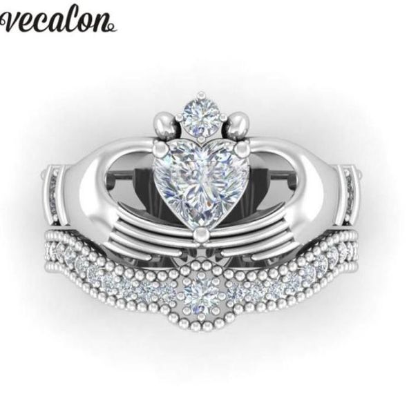 wedding rings vecalon luxury lovers claddagh ring 1ct 5a zircon cz white gold filled engagement band set for women men9851676, Slivery;golden
wedding rings vecalon luxury lovers claddagh ring 1ct 5a zircon cz white gold filled engagement band set for women men9851676, Slivery;golden