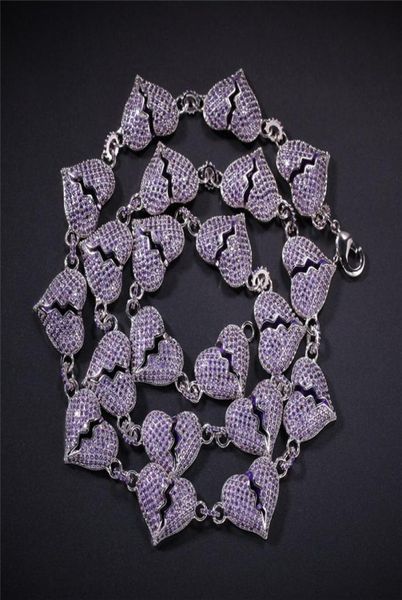 white gold plated iced out purple cz hearts chain necklaces for mens women cool personality rapper jewelry9370989, Silver
white gold plated iced out purple cz hearts chain necklaces for mens women cool personality rapper jewelry9370989, Silver