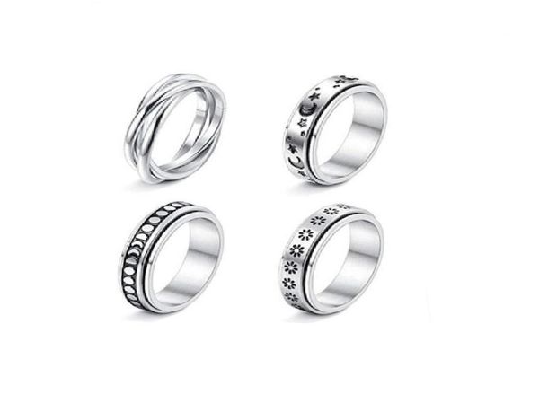 2022 fashion retro hip hop punk ring geometry stars moon flowers glossy men039s and women039s rotating rings jewelry gifts2222589, Silver
2022 fashion retro hip hop punk ring geometry stars moon flowers glossy men039s and women039s rotating rings jewelry gifts2222589, Silver