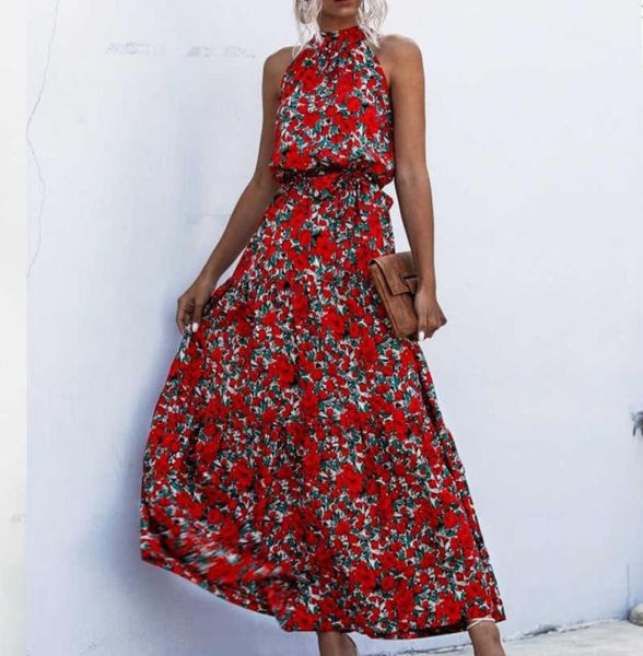 summer elegant beach women dress long print flowers polkadot strap ladies halter boho vintage party7105659, Black;gray
summer elegant beach women dress long print flowers polkadot strap ladies halter boho vintage party7105659, Black;gray
