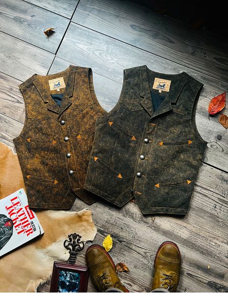 men' tank tailor brando american retro 12oz green persimmon dyed canvas chinese antique craft washed aged western style vest 230711, White;black
men' tank tailor brando american retro 12oz green persimmon dyed canvas chinese antique craft washed aged western style vest 230711, White;black