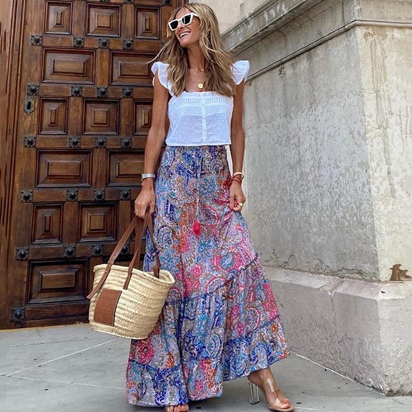 women s jumpsuits rompers fashion women ruffle maxi skirt summer boho floral print swing a line casual high waist tassels pleated beach part, Black;white
women s jumpsuits rompers fashion women ruffle maxi skirt summer boho floral print swing a line casual high waist tassels pleated beach part, Black;white