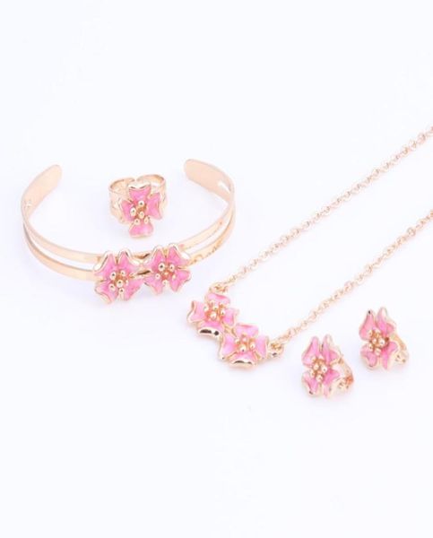 gold color enamel flower necklace bangle bracelet ring set for children kids costume jewelry sets 5color4430972, Black
gold color enamel flower necklace bangle bracelet ring set for children kids costume jewelry sets 5color4430972, Black