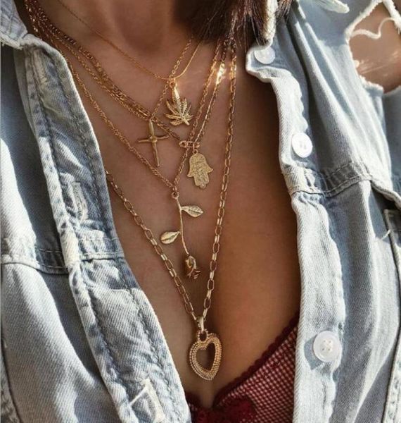 minimalist multilayer necklaces heart hand star leaf pendants clavicle chain necklace fashion6245237, Silver
minimalist multilayer necklaces heart hand star leaf pendants clavicle chain necklace fashion6245237, Silver