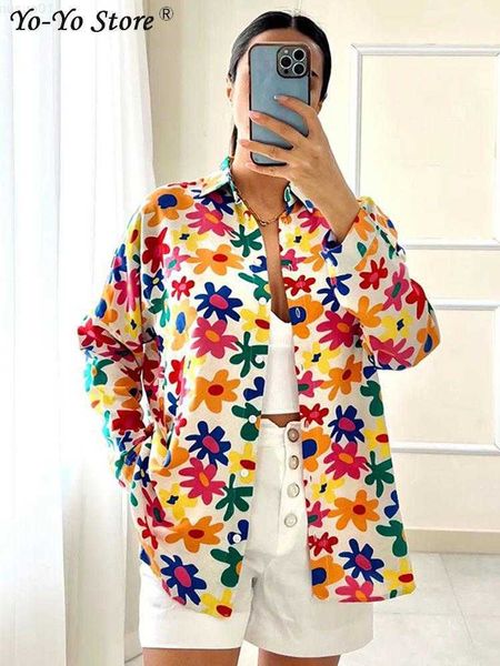 women's blouses shirts 2023 summer women shirts blouses fashion printed floral long sleeve thin female elegant breasted casual street, White
women's blouses shirts 2023 summer women shirts blouses fashion printed floral long sleeve thin female elegant breasted casual street, White